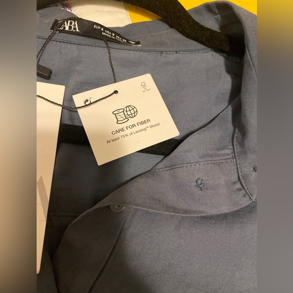 Zara collared button up crop top - Picture 3 of 9